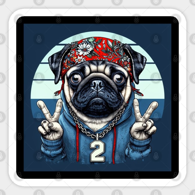 Pug Life: Urban Swagger Pug Boss Sticker by Steve